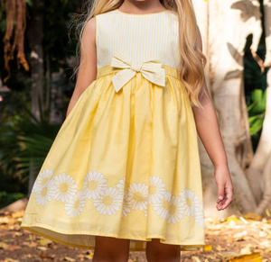 赤ちゃん 子供服 ドレス ワンピース Yellow 黄色 イエロー かわいい チュール 記念日 花柄 おんなのこ キッズ ノースリーブ Antoinette