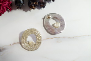 【刺繍ピアス】P/E-round/S