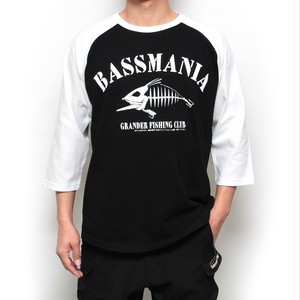 Bassmania グランダー武蔵 スケルトンデザイン7分ラグランtee Blk Wht 限定受注生産 3月下 中旬配送 Bassmania Jp