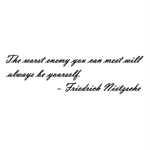 ウォールステッカー 名言 ニーチェ 英語 The Worst Enemy You Can Meet Will Always Be Yourself 黒 光沢 Iby アイバイ ウォールステッカー 通販