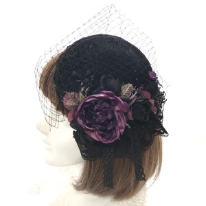 カクテルハット・レース(黒×紫)
