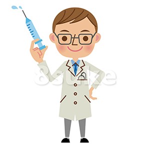 イラスト素材 注射器を持つ医者 ドクター ベクター Jpg 8sukeの人物イラスト屋 かわいいベクター素材のダウンロード販売