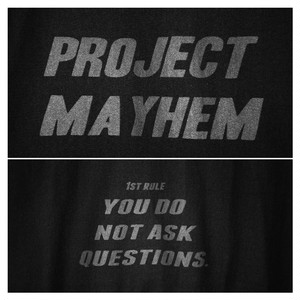 ファイトクラブ Project Mayhem Fightclub スウェットパーカー 90s カルトムービー 映画モチーフ 裏起毛 綿100 リバースウィーブ仕様 Fightclub Hoodie Mayhem Oguoy Destroy It Create It Share It