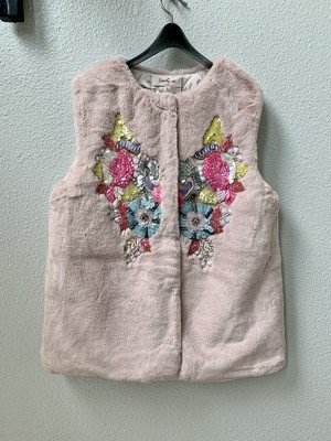 【Rene Derhy】スパンコール付きエコファーベスト (920-645) 【Rene Derhy】スパンコール付きエコファーベスト (920-645)