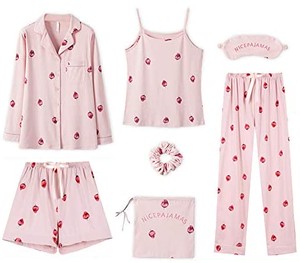 Jpcs Rose Halcyon パジャマ レディース ルームウェア 寝巻き ルームワンピース 部屋着 綿 7点セット 可愛い 長袖 パンツ ズボン キャミソール 冬 秋 春 夏 Az Japan Classic Store