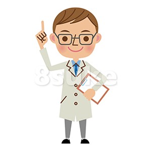 イラスト素材 バインダーを片手に指差しをする医師 ベクター Jpg 8sukeの人物イラスト屋 かわいいベクター素材のダウンロード販売
