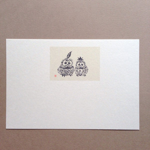 ポストカード【寿ふくろうs】モモMサトウpc035