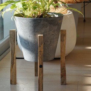 残りひとつ 植物のグリーンと木の組み合わせがおしゃれ フォールディングポットスタンド 小 Monogatari Onlineshop