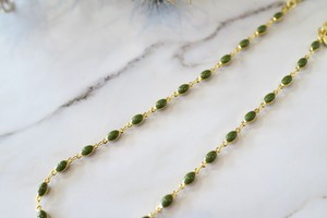 【ネックレス】カーキ*刺繍に合うアクセサリーシリーズ*