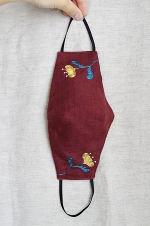 【SWIMAYA 刺繍MASK】 "Bordeaux"
