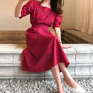 レディース ワンピース 春 夏 韓国 ファッション レディース ワンピース 夏 春 スクエアネック バルーンスリーブ クラシカル パーティー フェミニン ガーリー 大人ガーリー 大人カジュアル カジュアル 春夏 レッド ホワイト S Xlサイズ Op Y Happy Orurea