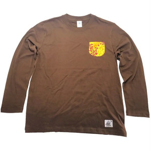 Noweee ロングTシャツ バックプリント ブラウン メンズ