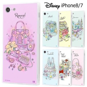 Iphone8 Iphone7 ディズニー プリンセス スクエア ガラス ケース Stars