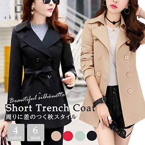 Jpcs スカイシイ 4カラー トレンチコート コート ショート丈 シンプル 韓国 きれいめ アウター レディース S 2xl Az Japan Classic Store