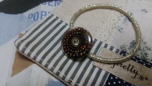 キラキラお花みたいなヘアゴム(brown)