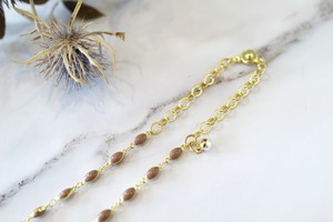 【ネックレス】淡ピンクベージュ*刺繍に合うアクセサリーシリーズ*