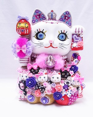 ジュエリー 招き猫 金運 親子招福ジュエリー招き猫 エリザベス (ＸL) 贈り物 開店祝い 開業