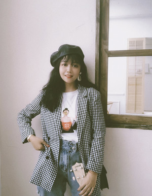 レトロ フレンチ チェック スーツ ジャケット キレイめ カジュアル ワイルド 大人可愛い 秋 冬 レディース ファッション Sheratan アラサーol 通勤 女子会ファッション専門店