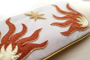 【刺繍ポーチ】Heart flame