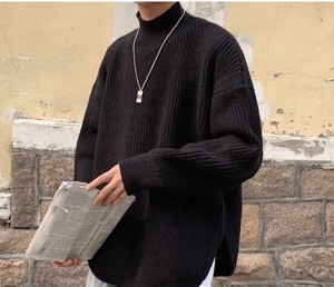 韓国メンズファッション Bw002 セーター トップス シンプル モノトーンコーデ スリット入り タートルネック 送料無料 韓国メンズ服 流行プチプラ韓国メンズファッション新作通販 Buy The World