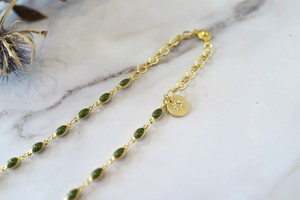 【ネックレス】カーキ*刺繍に合うアクセサリーシリーズ*