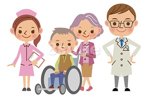 イラスト素材 医療スタッフと患者イメージ 医者 看護師 老夫婦 ベクター Jpg 8sukeの人物イラスト 屋 かわいいベクター素材のダウンロード販売