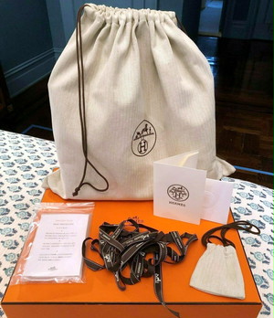 【エルメス】HERMES オータクロア28CM Fjordレザー EBENE BROWN(カーキ)GOLD金具