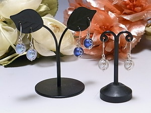 揺れる スワロフスキー パール ワイヤー ピアス＆イヤリング（163091ダヴグレー＆ライトブルー＆ダークブルー）～可愛い スワロ～