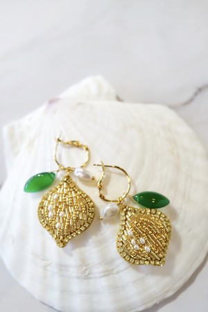 【刺繍ピアス】Lemon!