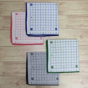 メジャーハンカチ　ブルー/グレー/ピンク/グリーン