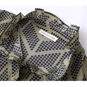 ドットスタンドカラーフレアワンピース513 T And