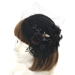 カクテルハット・レース(黒×茶)