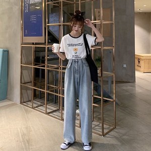 送料無料 タック入り カジュアル メンズライク おしゃれ ゆったり だぼっと デニム ジーパン パンツ Lamitte Deco トレンド 韓国ファッション ショップ