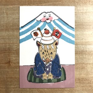 いぬんこ絵葉書 イノシシ 雑貨店ｏｂｏｎ