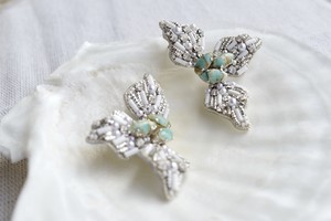 【刺繍ピアス】3petals flowers ✴︎ silver