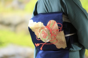 黒地に鼓のお太鼓柄 袋名古屋帯 黒地に鼓のお太鼓柄 袋名古屋帯