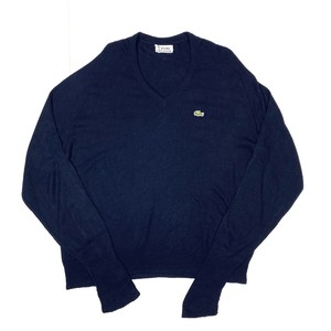 70年代 ビンテージ Lacoste ラコステ アクリルセーター メンズxl 古着 70s Usa製 ヴィンテージネイビー 紺 ニットセーター Cave 古着屋 公式 古着通販サイト