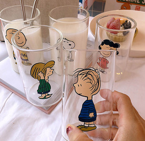 Snoopy Friends Glass Cup 300ml 5types スヌーピー ピーナッツ コップ 韓国 北欧 Tokki Maeul トッキマウル 韓国雑貨通販サイト