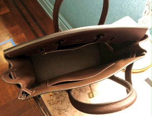 【エルメス】HERMES オータクロア28CM Fjordレザー EBENE BROWN(カーキ)GOLD金具
