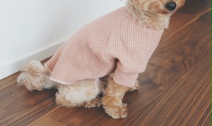 ワッフル ラグラン くすみピンク 犬服 B I Q U E T Dog Wear Shop