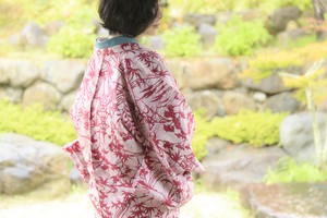 ろうけち染め風 縮緬羽織 ろうけち染め風 縮緬羽織