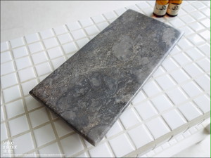 大理石トレイfl Gy 天然大理石 マーブルトレイ 飾り台 小物置き 長方形 フラット 自然石 トレー 手作り W25 X D12cm Valuestore