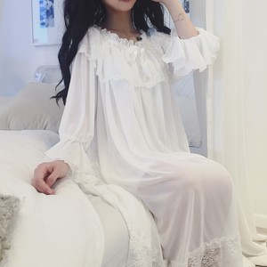 レースとリボンのロング丈ネグリジェワンピース 韓国レディースファッション通販 Keatc ケット シー