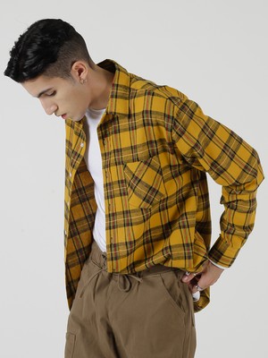 即日出荷 オーバーサイズチェックシャツ 大きめ メンズ アウター トップス 秋冬 Boys Of Emotion