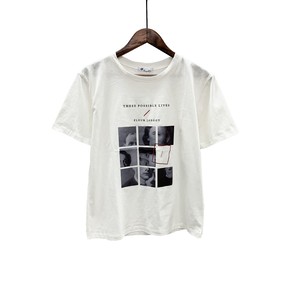 オーバーサイズプリントtシャツ ホワイト Tシャツ モノクロ レディース カジュアル シンプル Aerg アーグ レディースアパレル通販サイト