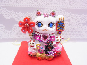 ジュエリー 招き猫 金運 親子招福ジュエリー招き猫バンク（SS) ゴージャス版 贈り物 開店祝い 開業