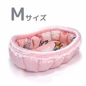 ふーじこちゃんママ手作り　ぽんぽんベッド　（ピンクxアメリカンキャット）　Mサイズ