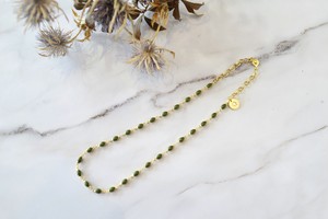 【ネックレス】カーキ*刺繍に合うアクセサリーシリーズ*