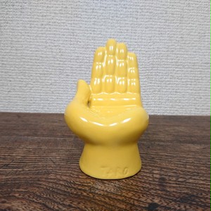 岡本太郎 手の椅子 ミニチュア 陶器製 イエロー 約10cm 廃盤 Coshiki