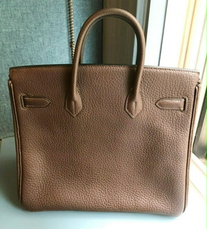 【エルメス】HERMES オータクロア28CM Fjordレザー EBENE BROWN(カーキ)GOLD金具